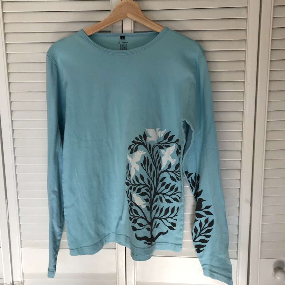 Long Sleeved Aqua Tee /L